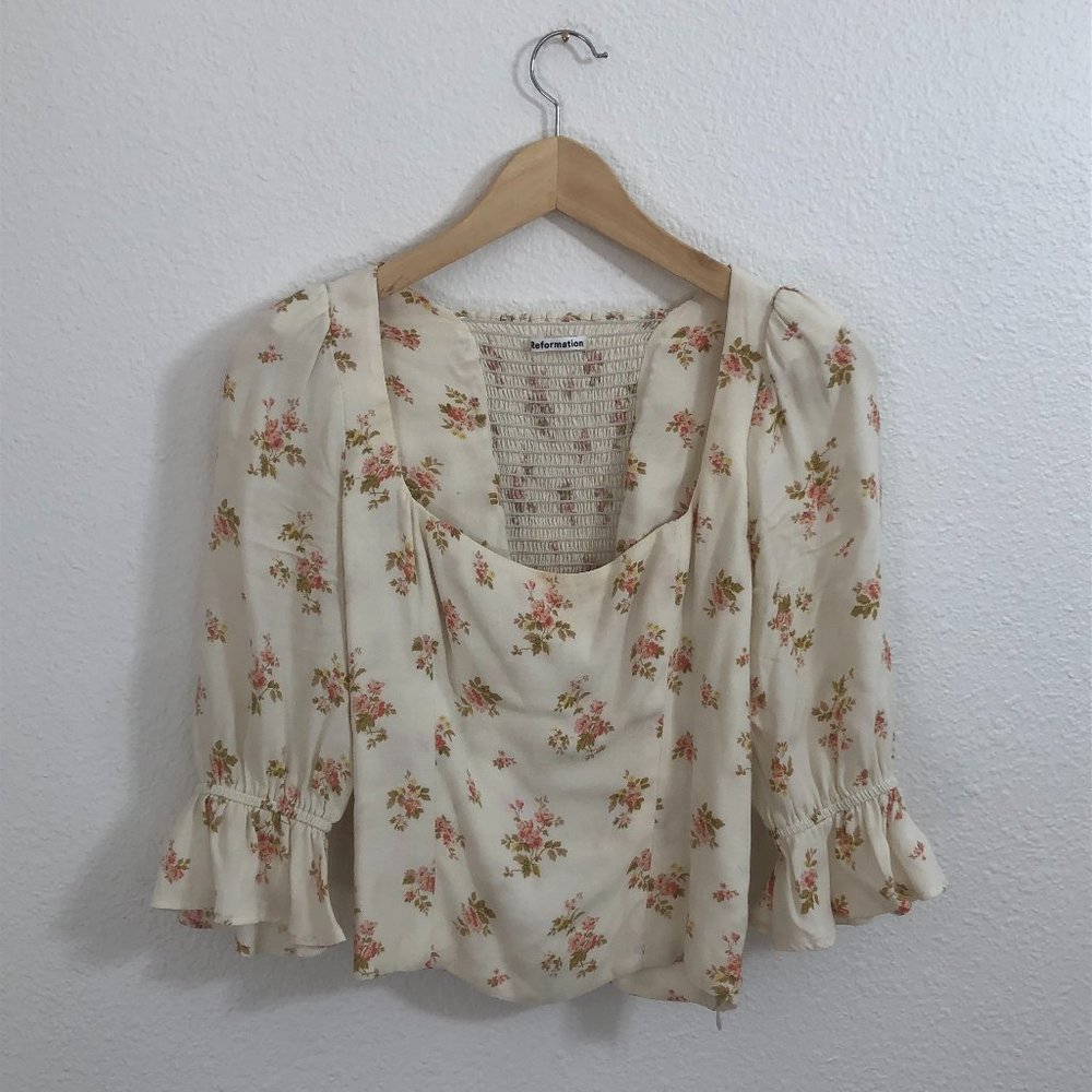 Reformation Floral-Print Blouse
